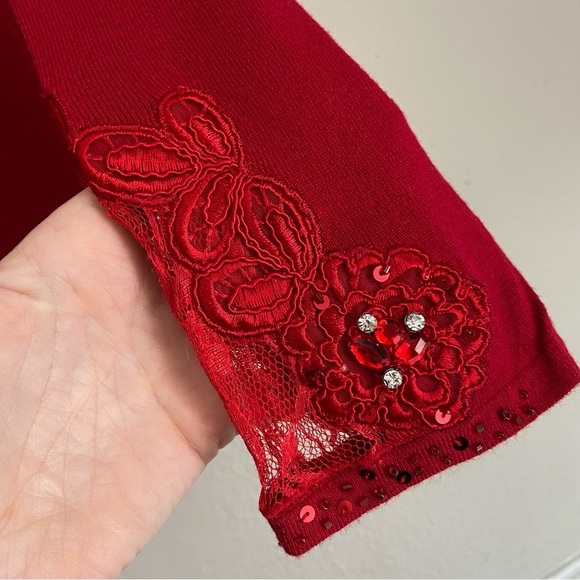 Vintage Boston Proper Lace Top Long Sleeve Western Size Medium - Picture 5 of 11